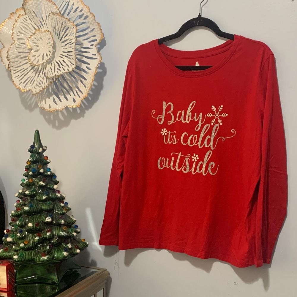 Baby, it’s cold outside 100% cotton, long sleeve T-shirt size extra large